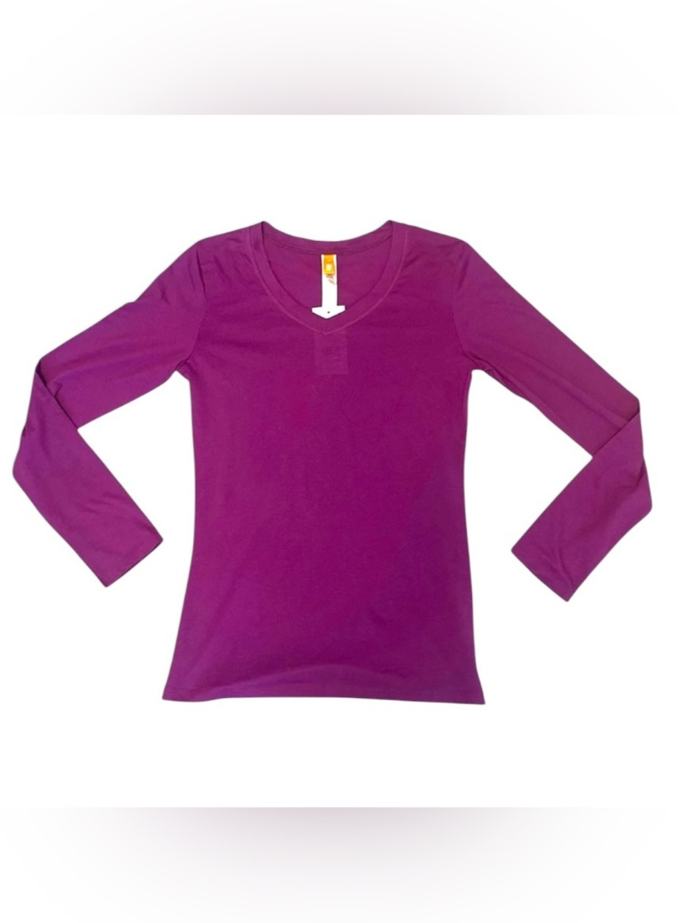 Lucy Women’s V-Neck Long Sleeve T-Shirt Casual Magenta Pink Size XS NWT